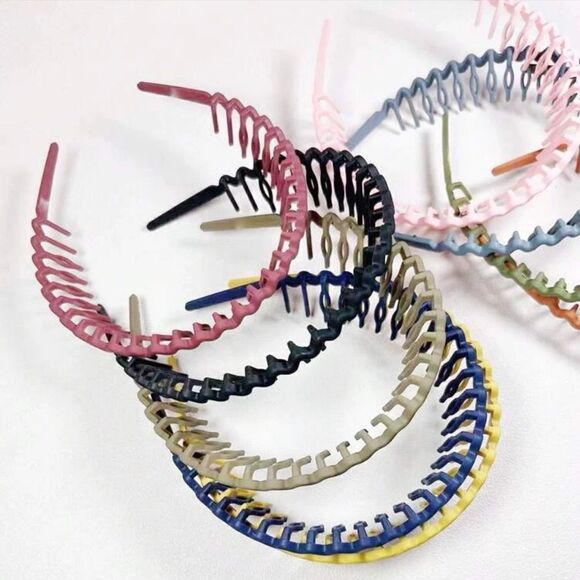 9pc Solid Wave-Shape Hair Claw Hairband - Picture 8 of 12